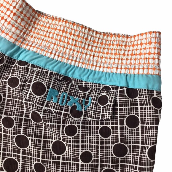 Roxy Size 11 Brown orange geometric board shorts Polyester Style L469569 - Picture 5 of 12